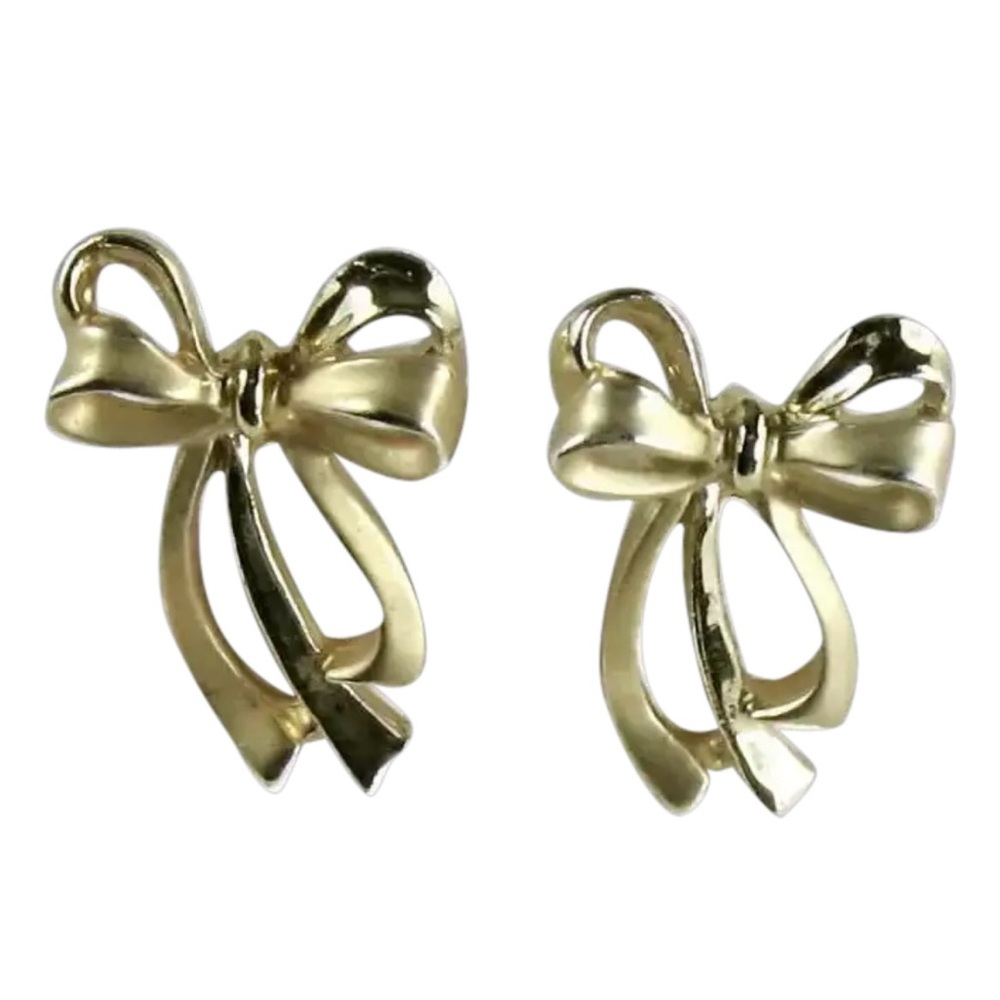 Vintage Gold tone Bow Stud Earrings 1980’s